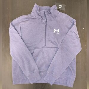 Under Armour Women's Rival Fleece Half-zip Pullover Dark Blue Size M
